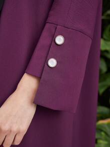 Al Najma Women's Fashionable Elegant Long Arab Robe With Turn-Down Collar Abayas