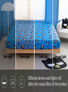 HELLO KITTY AND FRIENDS | SHEIN 藍色酷炫企鵝印花床單 - 藍色 - 查看 8