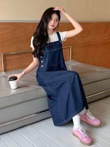 DAZY Của phụ nữ Đầm denim - Màu xanh lam - Xem 2