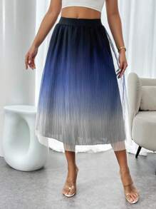 Chiquease Women's Double Layer Ombre Casual Skirt - Multicolor - View 1