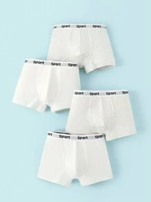 4 件装 Tween 男童简约字母印花三角裤 - 彩色 - 查看 3