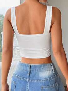 SHEIN EZwear Camisola Elegante Y Versátil De Mujer Sin Mangas Con Cuello Drapeado Y Pliegues