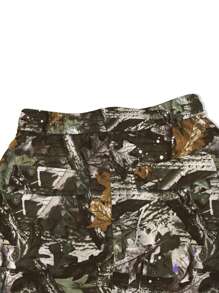 Manfinity Roghcode Loose Fit Men's Cargo Pants With Flap Pockets, Side Drawstring Waist - Multicolor - View 7