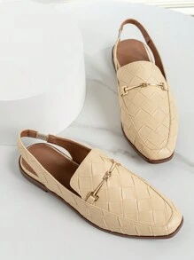 Giày Sandal Nữ Bít Mũi, Giày Đế Xuồng Màu Thời Trang - Màu be - Xem 3