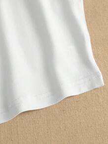 BamGleam 女士时尚印花休闲背心，适合日常穿着，春夏季 MY GIRL 充满活力的日常图案 T 恤女士上衣 - 白色 - 查看 3