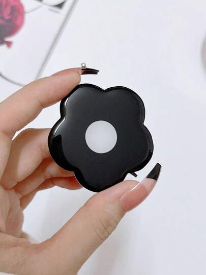 Kawaii حامل هاتف محمول قابل للدفع بإلصاق خلفي وردي بسيط، حامل كسل قابل للدوران 360 درجة إبداعي قابل للسحب، نوع عالمي