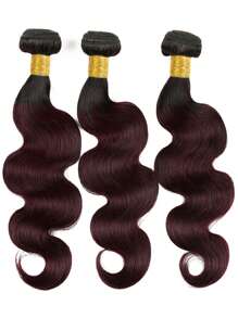 1pc Ombre 99J Bundles Body Wave Human Hair Bundles Unprocessed Virgin Hair Extension Double Weft Hair Weave Suit Daily Use for Women