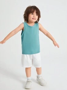 4pcs Young Boys Solid Color Tank Top, Casual - Multicolor - View 6
