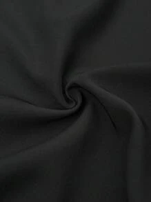 JETEIMEN Designer Solid Color Cross Wrap Mini Skirt With Front Slit, For Summer, Holiday, Party, New Year Eve, Festival - Black - View 4
