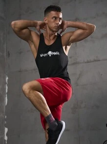 Gym Rark 男友风男士简约纯色无袖背心短裤运动套装健身健身套装 - 彩色 - 查看 5