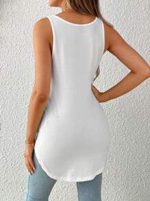 SHEIN قميص تانك توب حمل ورضاعة بألوان ثابتة