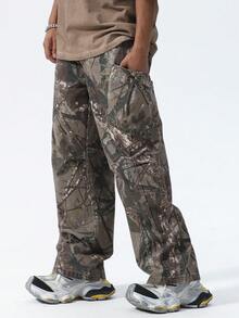 啡色樹枝迷彩休閒戶外長褲 - 棕色 - 查看 5