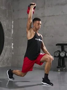 Gym Rark 男友风男士简约纯色无袖背心短裤运动套装健身健身套装 - 彩色 - 查看 7