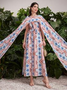 Al Najma Women's Turkish Kaftan & Arab Elegant Traditional Dress - Pink - View 8