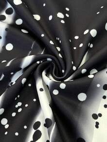 New Lightweight Elegant Women Print Dotted Snow Scene Pattern Casual Short Sleeve T-Shirt, Versatile For Vacation, Work, Travel, Summer