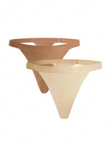 Ocili 2 piezas/Conjunto de tanga sexy con detalles de cinta de unicolor y parte adhesiva parte posterior - Multicolor - Ver 13