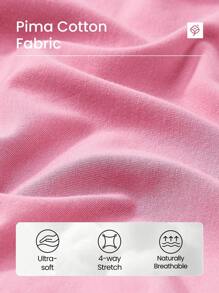 GLOWMODE Pima Cotton Two-Piece Active Midi Dress Set Daily Casual - Pink - View 5