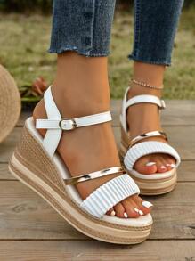Women Platforms & Wedge Sandals Gesper Plain Ankle Strap Anggun - Putih - View 7
