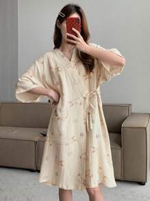 DAZY Cute Rabbit Printed Women's Loose Robe