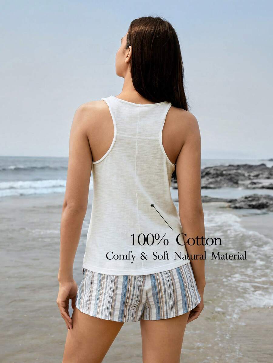 Áo ba lỗ cotton trắng mềm mại và thoải mái tự nhiên
