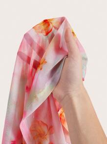 SHEINNeu Top De Manga Corta Y Manga De Brazo Transparente Para Mujer Kidcore Dopamine Con Estampado Floral De Malla