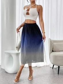 Chiquease Women's Double Layer Ombre Casual Skirt - Multicolor - View 6