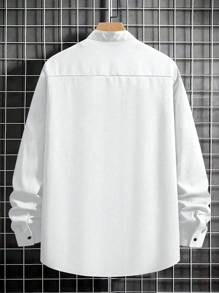 Manfinity Homme 男士純色立領長袖襯衫