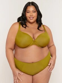 LUVLETTE Plus Dream Curve Suport +Acoperire totală Sutien din plasă respirabil Push Up T-Shirt Sutien - Galben - Vizualizare 12