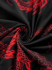 SHEIN Unity 龍紋旗袍領洋裝 - 彩色 - 查看 3