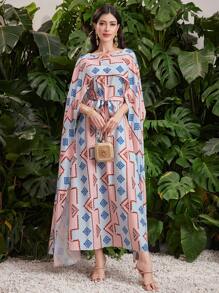 Al Najma Women's Turkish Kaftan & Arab Elegant Traditional Dress - Pink - View 5