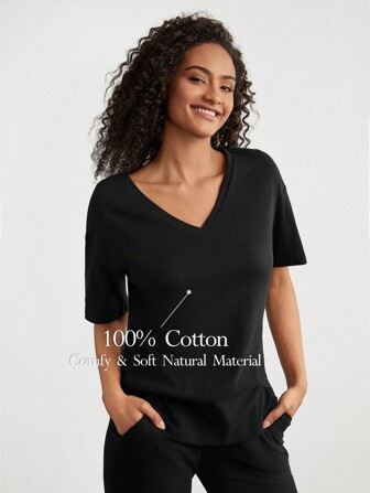 女士v領家居上衣