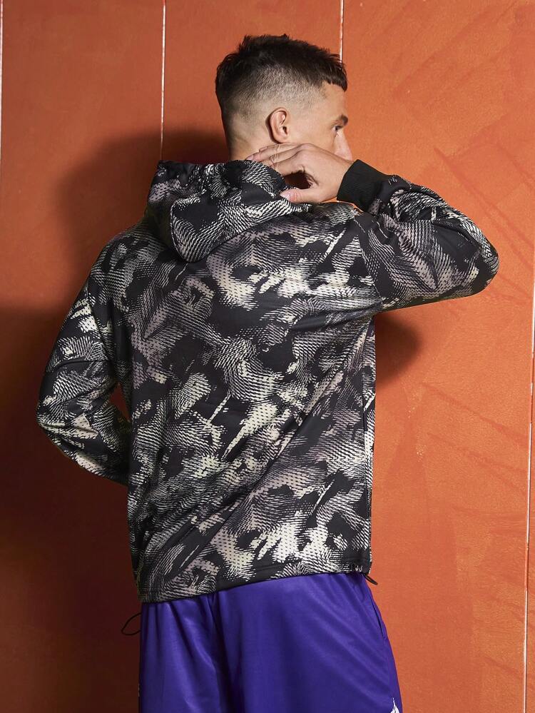 Boyfriend Style Men's Fashionable Printed Long Sleeve Hooded Sports Sweatshirt Boyfriend Style Men Sweatshirt