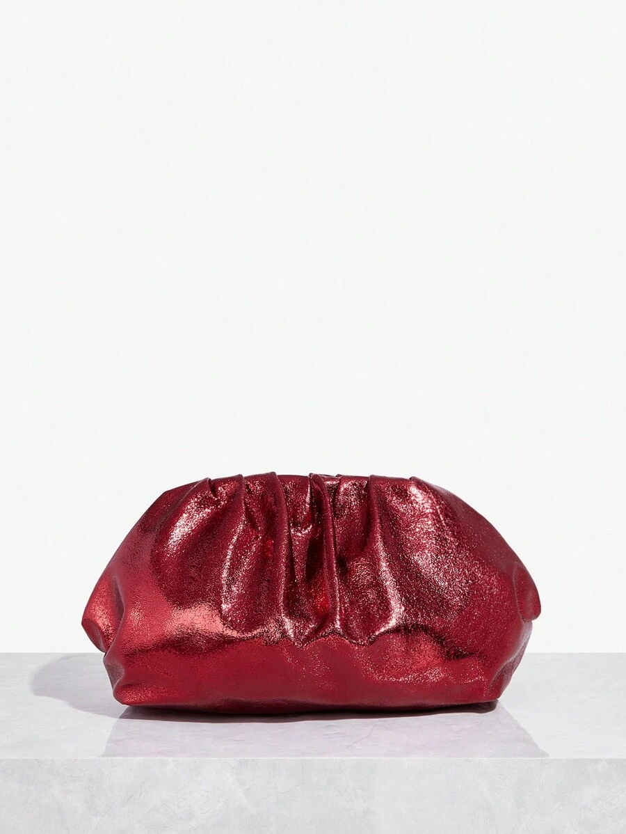 SHEIN SXY Ví cầm tay lấp lánh cho phụ nữ vào dịp Giáng sinh, Halloween - Đỏ - Xem 1