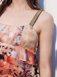 Maija Summer Two Pieces Outfits Women's Floral Print Cami Top And Skirt Set With Spaghetti Straps - Multicolor - View 4