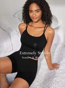 Ocili Leisure Extremely Stretchy Seamless & Skin-Friendly Non-Removable Padding Comfortable Solid Double Shoulder Straps Women Tops Black - Black - View 1