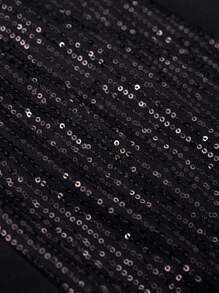 FASSION BY DANA 设计师女士时尚撞色亮片细肩带连衣裙、夏季优雅连衣裙、节日、派对、新年夜服装 - 黑色 - 查看 6