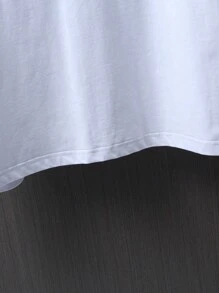 Manfinity LEGND 男款寬鬆落肩t卹,夏季標語印花 - 白色 - 查看 6