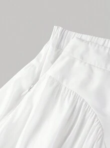 SHEIN MOD Women's Multi-Layered White Umbrella Skirt With Frill Hem