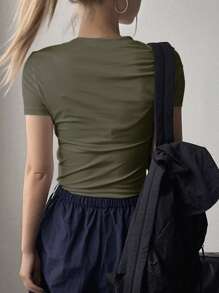 DAZY Damen Stern Muster Lässig Kurzarm T-Shirt für Frühling/Sommer Y2k