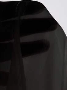 DAZY Women's Casual Business Solid Color Flared Collar Blouse,Fall Clothes Long Sleeve Top - Black - View 5