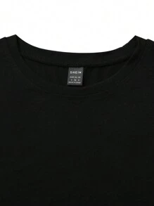 INAWLY 女士夏季口号印花圆领休闲短袖 T 恤图案 T 恤女式上衣 - 黑色 - 查看 4