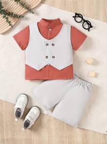 Baby Boys' Summer Gentleman Formal Suit Shorts Set