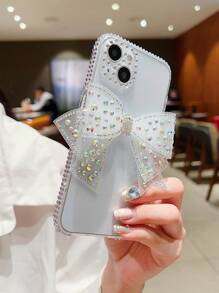 Ốp lưng điện thoại trong suốt đính đá và nơ hình quả táo, chống nước, chống sốc, chống rơi, chống trầy xước, phiên bản quốc tế, không phải phiên bản nội địa. - Nhiều màu - Xem 2