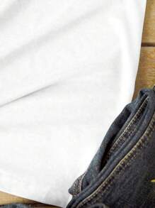 INAWLY 女士休闲短袖 T 恤，卡通熊印花，夏季图案 T 恤女上衣 - 白色 - 查看 4