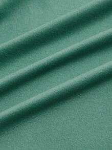 ROMWE PUNK 頹廢搖滾花和標語圖案短款T恤 - 綠色 - 查看 4