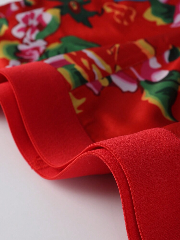 مختصرات صينية الطراز للرجال مطبوع عليها زهور - متعدد الألوان - مشاهدة 5