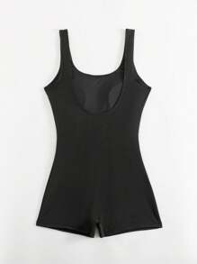 SHEIN Swim Của phụ nữ Một miếng Không tay Đồ bơi - màu đen - Xem 1