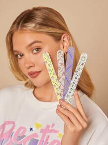 FRIENDS X SHEIN Portable Nail File Set, 4pcs/Pack,Gifts - Multicolor - View 1