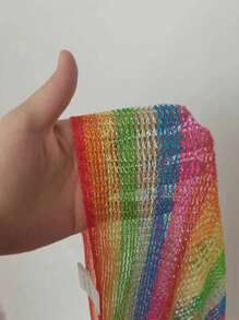 Costavie 女士彩色碎片拼接流蘇綁帶前開襯衫，適合夏季海灘 - 彩色 - 查看 7