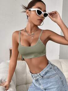 SHEIN BAE 素色吊帶短上衣 - 薄荷綠 - 查看 3